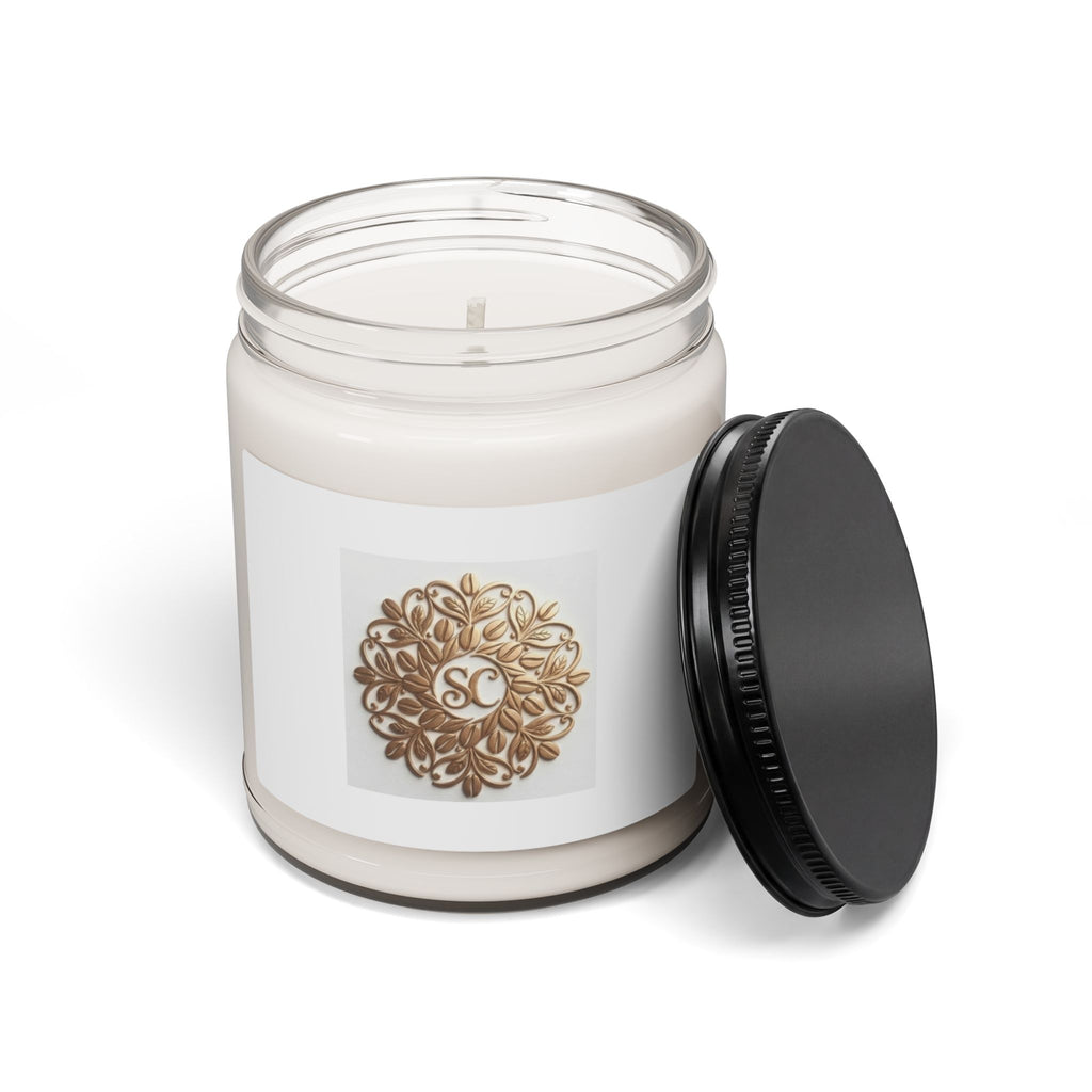 Soy Candle — Luxe Floral Monogram 9oz Scented Jar