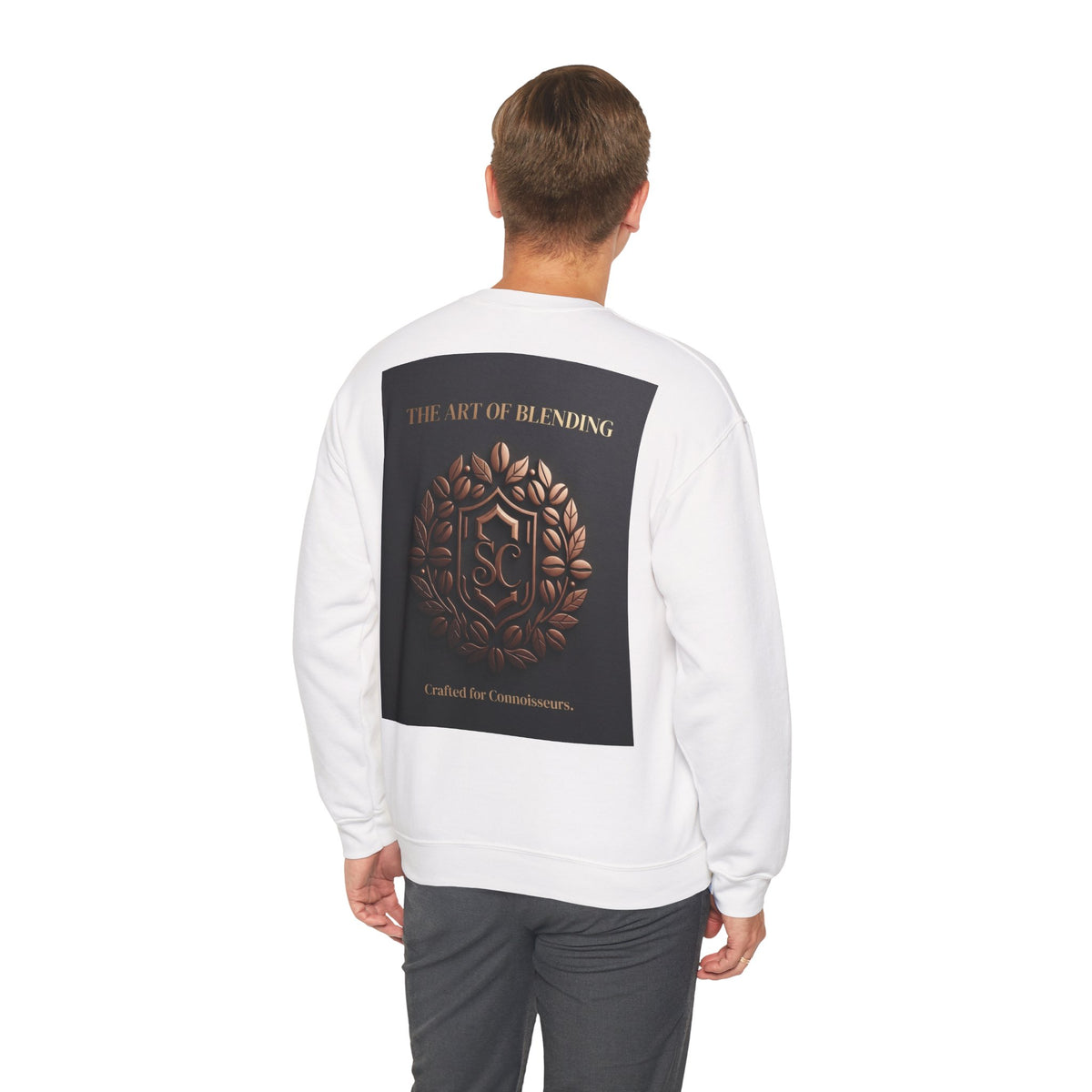 Crewneck Sweatshirt — 'The Art of Blending' Bronze Emblem Back Print