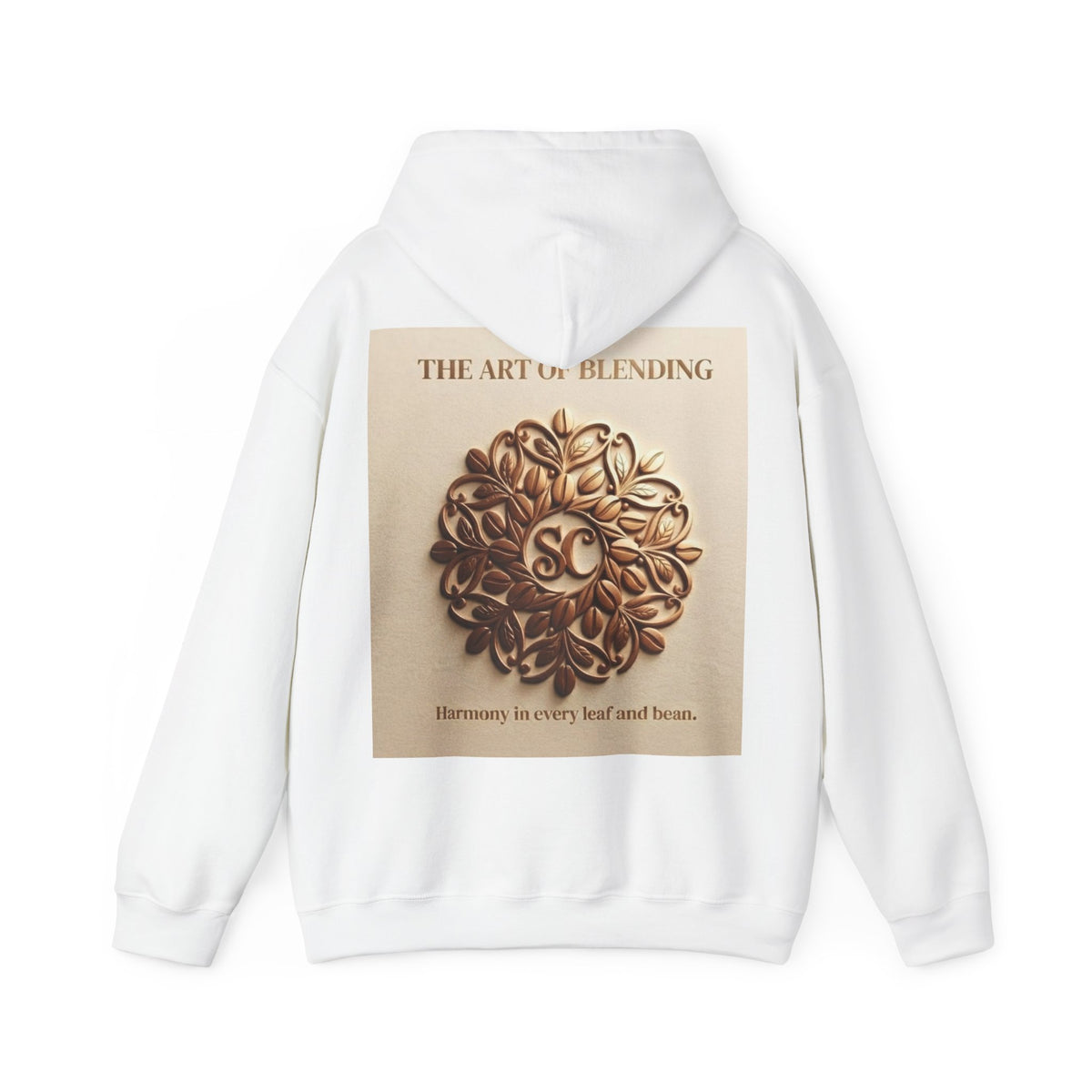 Art of Blending Hoodie — 'Harmony in Every Leaf and Bean' Coffee Logo Pullover