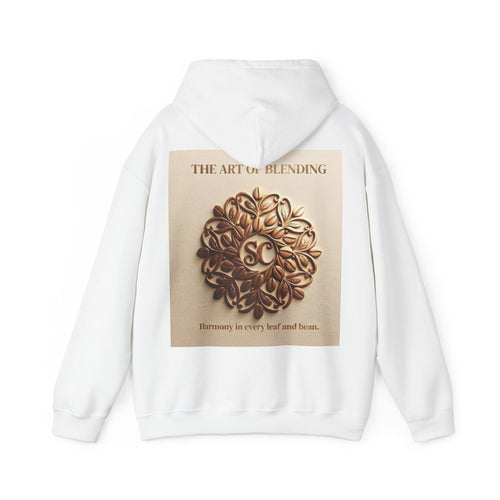 Art of Blending Hoodie — 'Harmony in Every Leaf and Bean' Coffee Logo Pullover