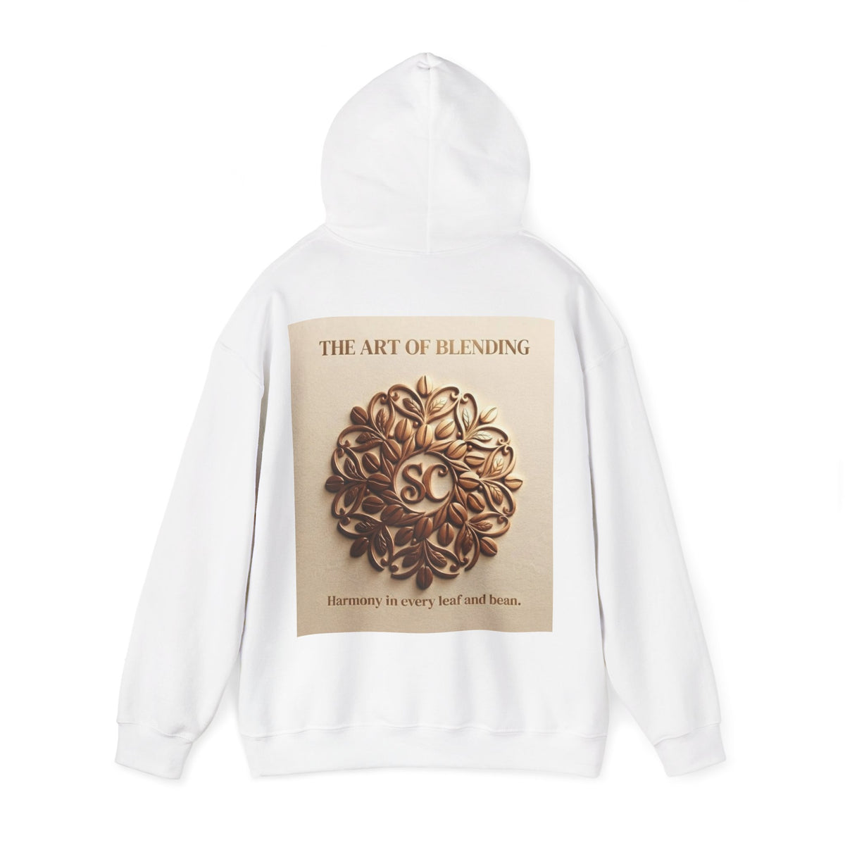 Art of Blending Hoodie — 'Harmony in Every Leaf and Bean' Coffee Logo Pullover