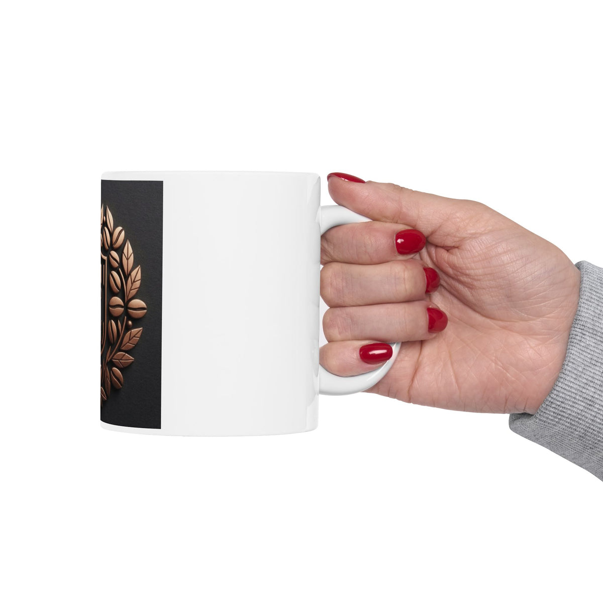 Ceramic Mug - Vintage Bronze Laurel Crest Initials (SC) Coffee Cup