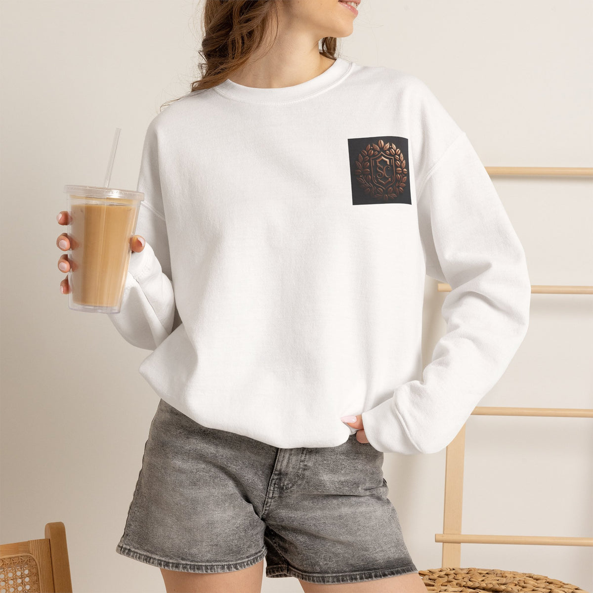 Crewneck Sweatshirt — 'The Art of Blending' Bronze Emblem Back Print