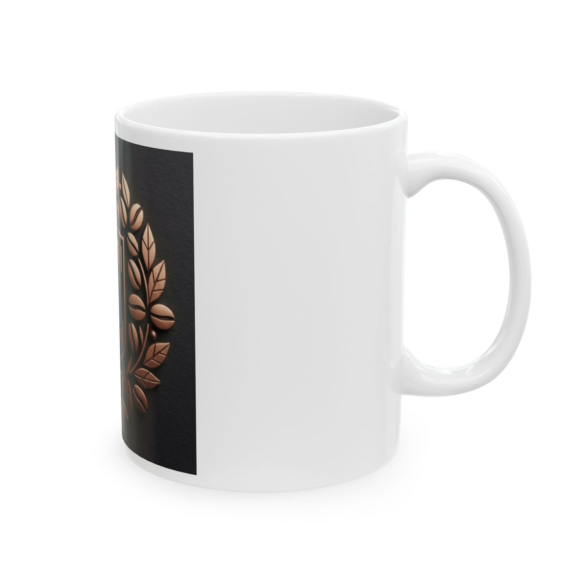 Ceramic Mug - Vintage Bronze Laurel Crest Initials (SC) Coffee Cup