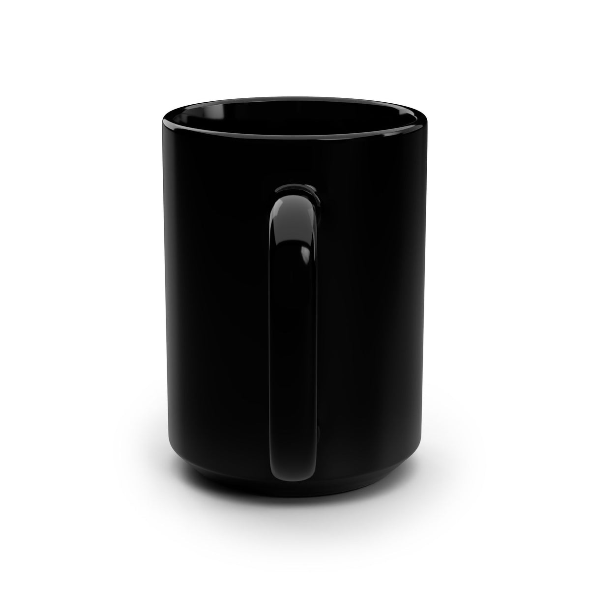 15oz Black Mug — Elegant Gold Floral Monogram "SC"