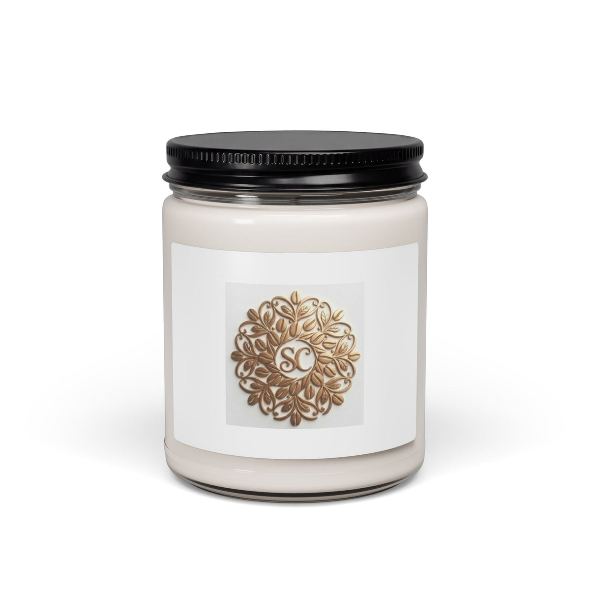 Soy Candle — Luxe Floral Monogram 9oz Scented Jar