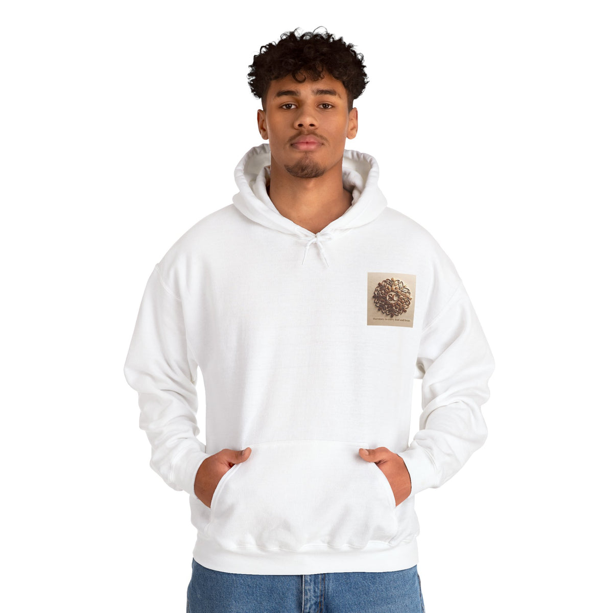 Art of Blending Hoodie — 'Harmony in Every Leaf and Bean' Coffee Logo Pullover