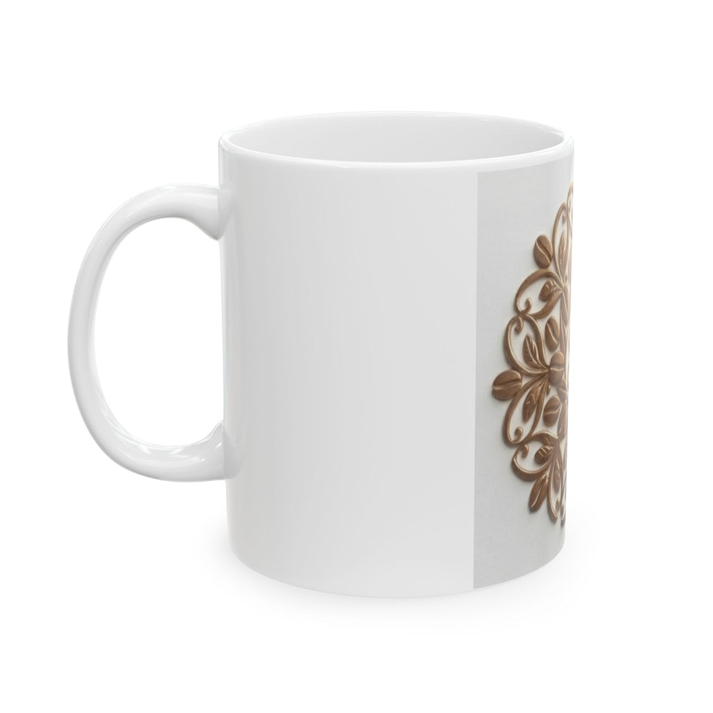 Monogram Floral Ceramic Mug — Elegant SC Initial Coffee Cup (11oz & 15oz)
