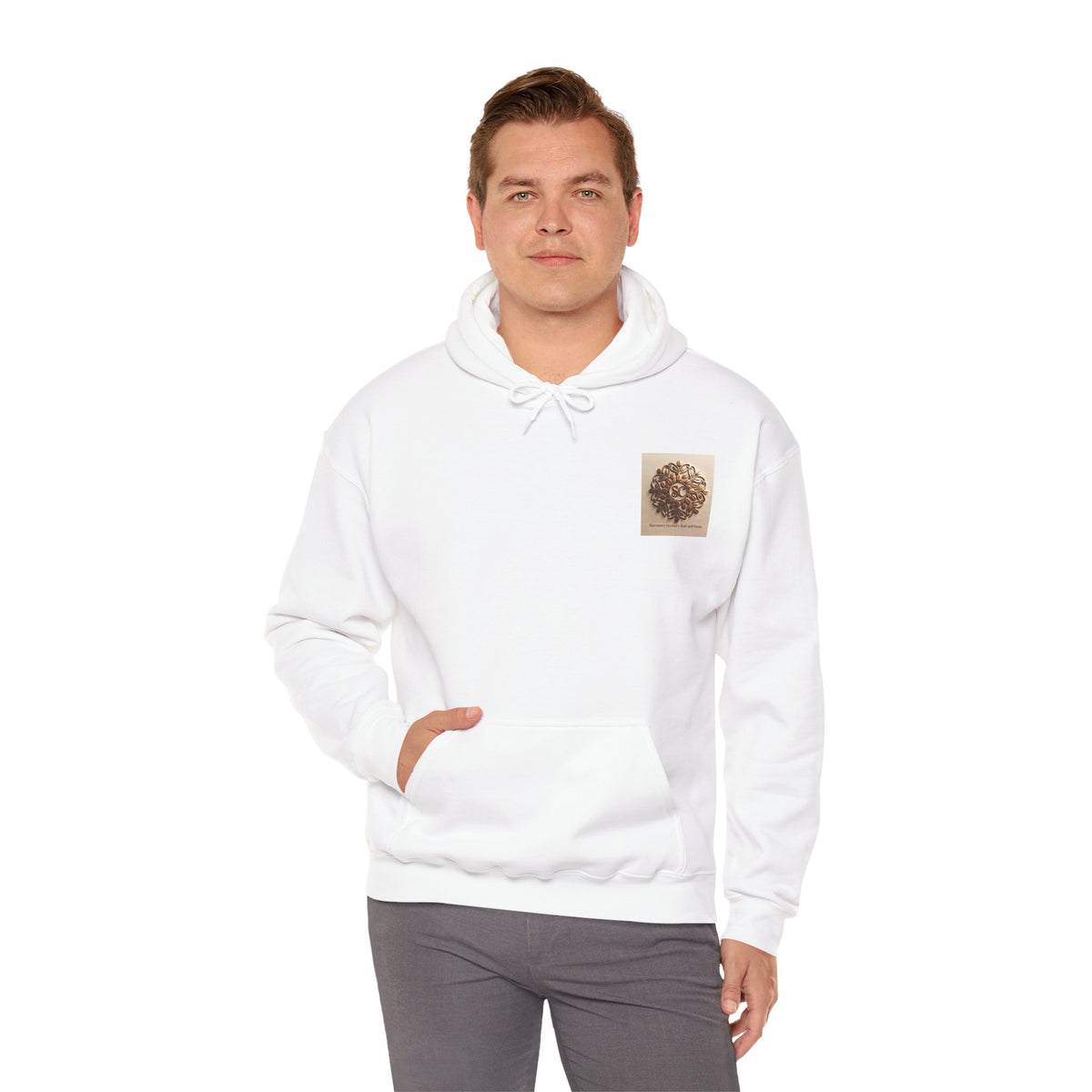 Art of Blending Hoodie — 'Harmony in Every Leaf and Bean' Coffee Logo Pullover