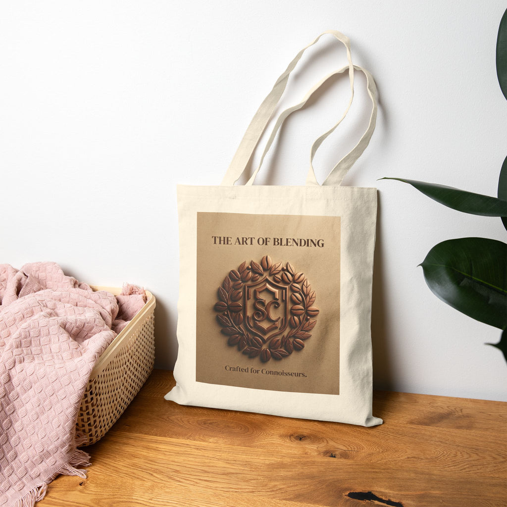 Tote Bag — "The Art of Blending" Coffee-Inspired Canvas Tote