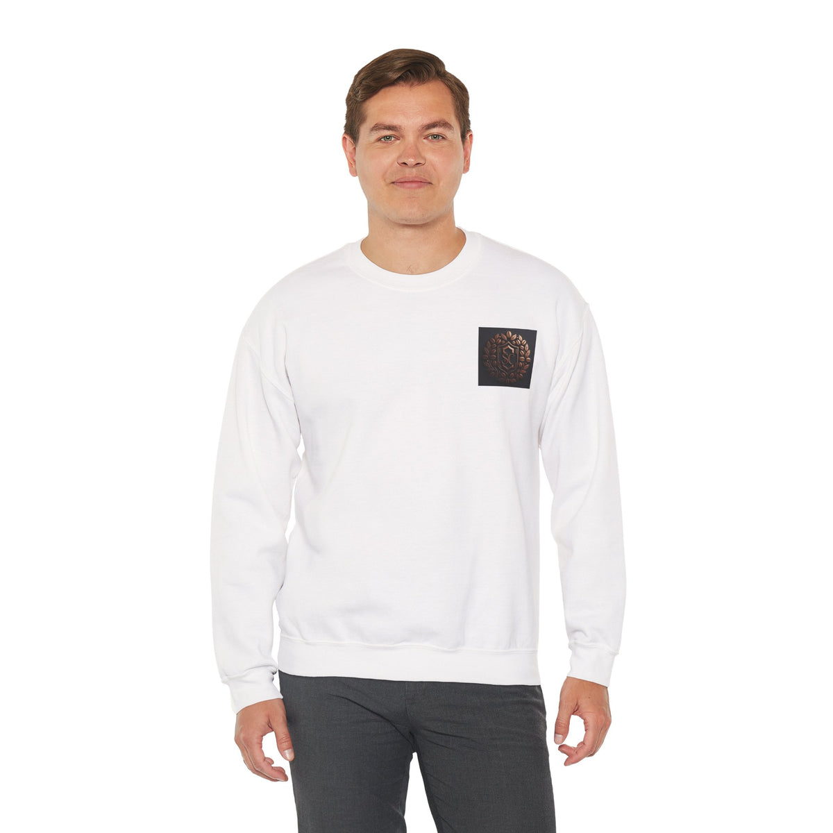 Crewneck Sweatshirt — 'The Art of Blending' Bronze Emblem Back Print