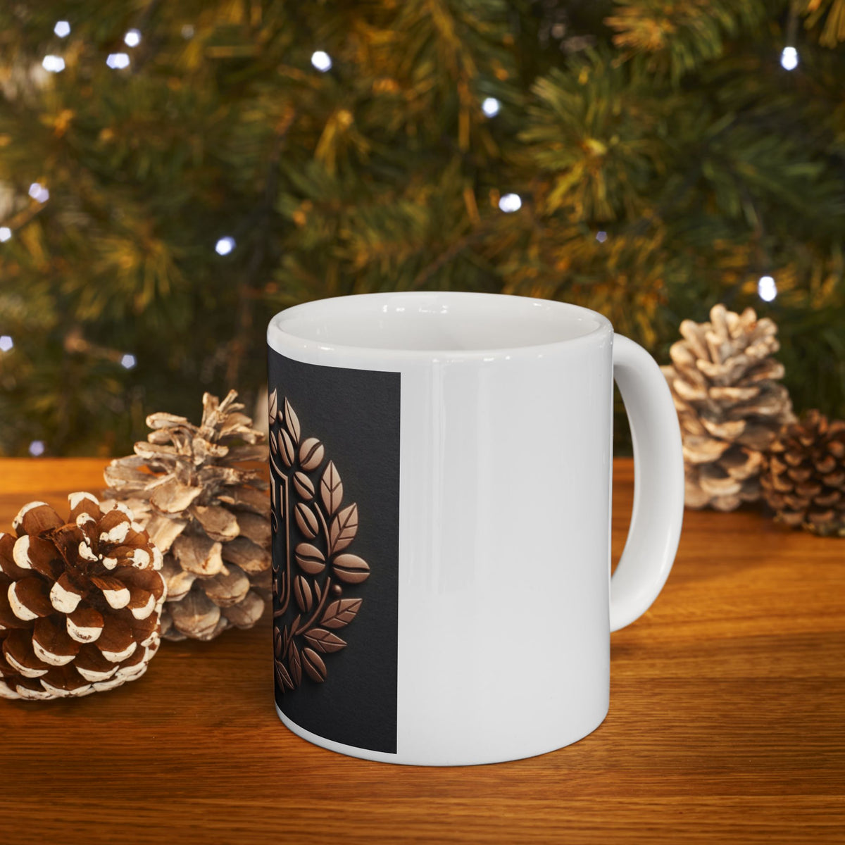 Ceramic Mug - Vintage Bronze Laurel Crest Initials (SC) Coffee Cup