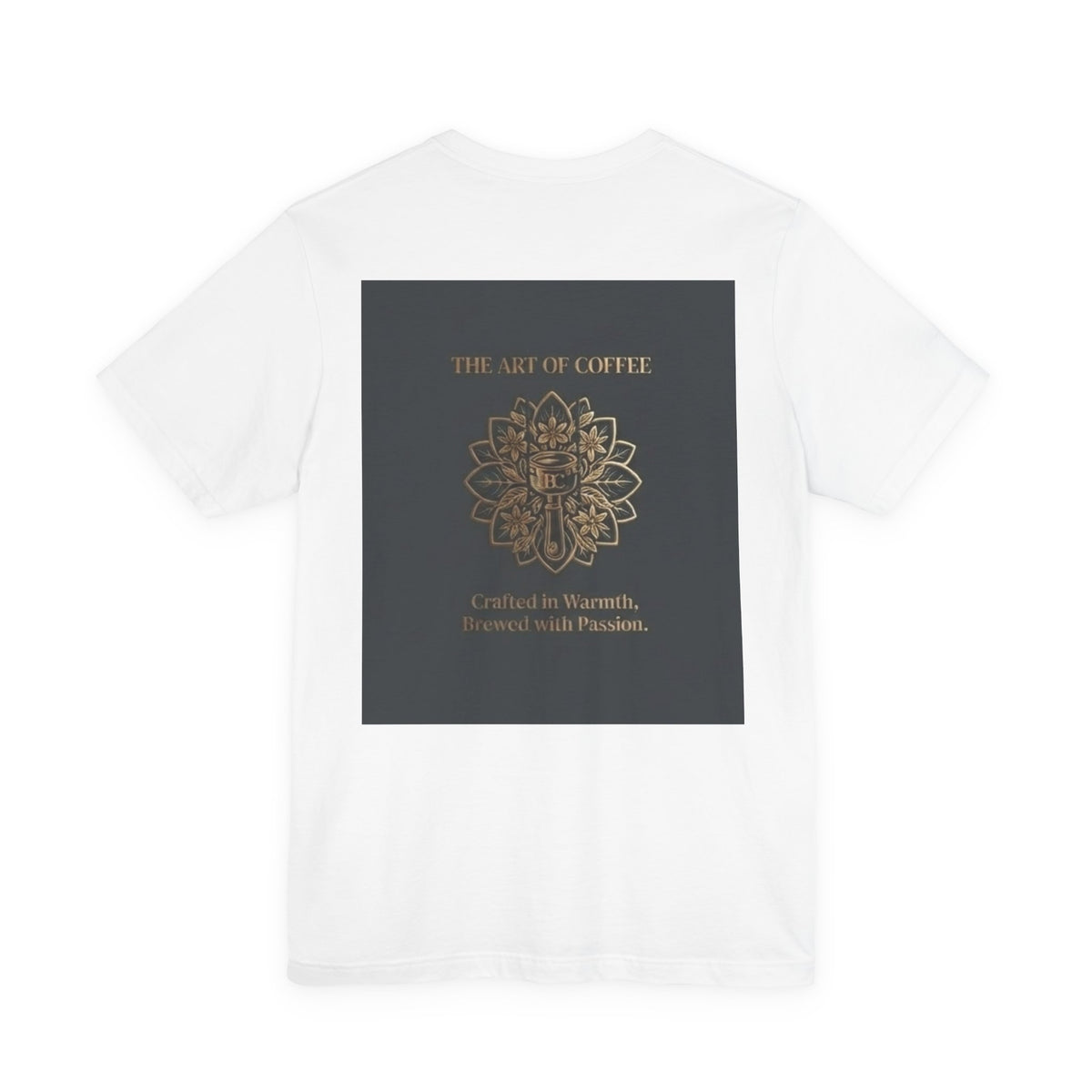 Coffee Art Tee — "The Art of Coffee" Gold Mandala Graphic T-Shirt