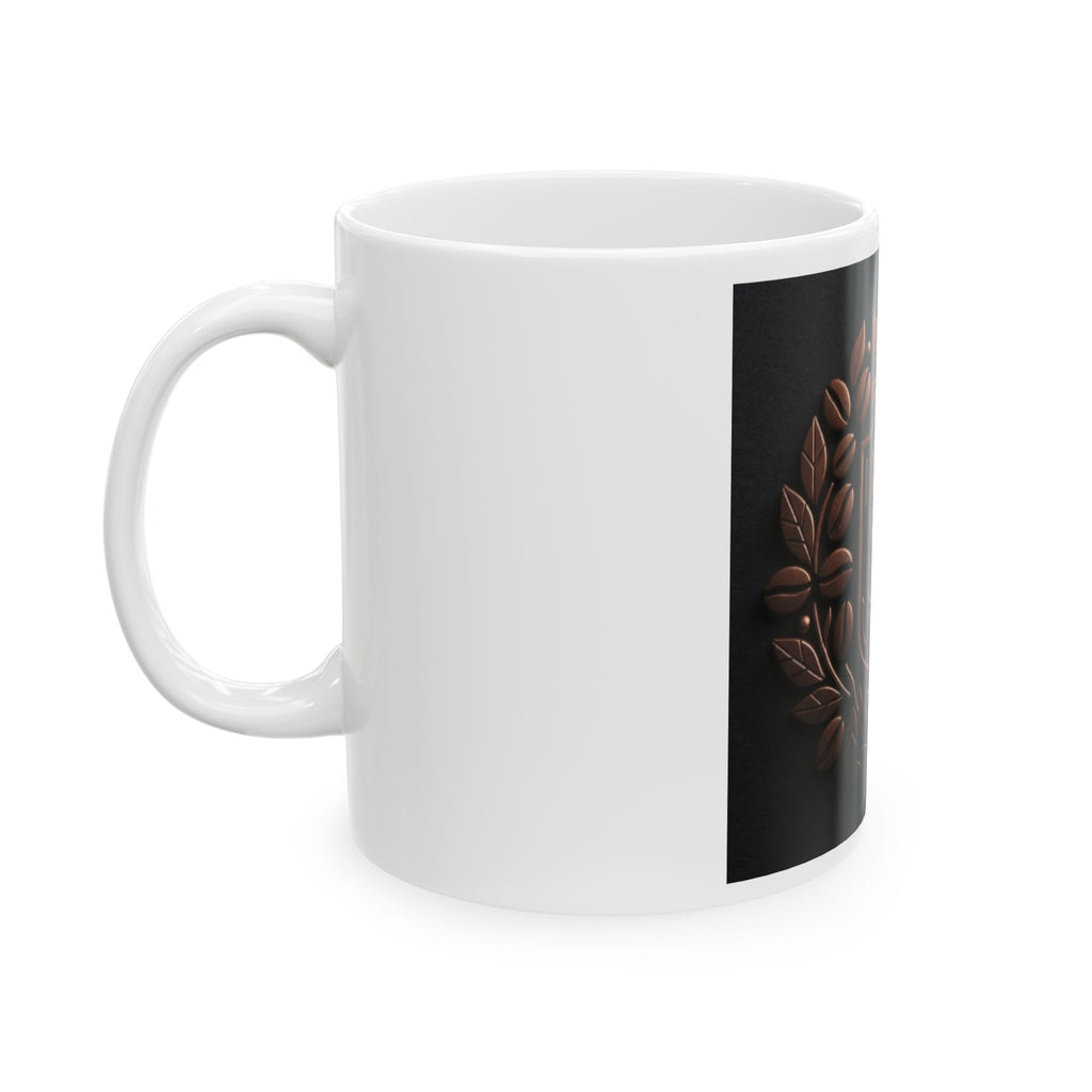 Ceramic Mug - Vintage Bronze Laurel Crest Initials (SC) Coffee Cup