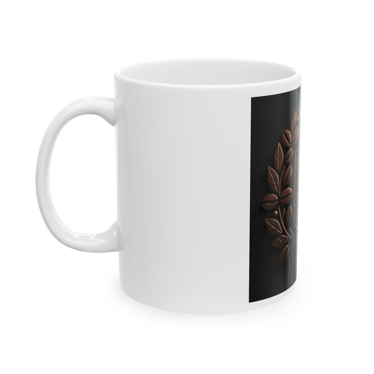 Ceramic Mug - Vintage Bronze Laurel Crest Initials (SC) Coffee Cup