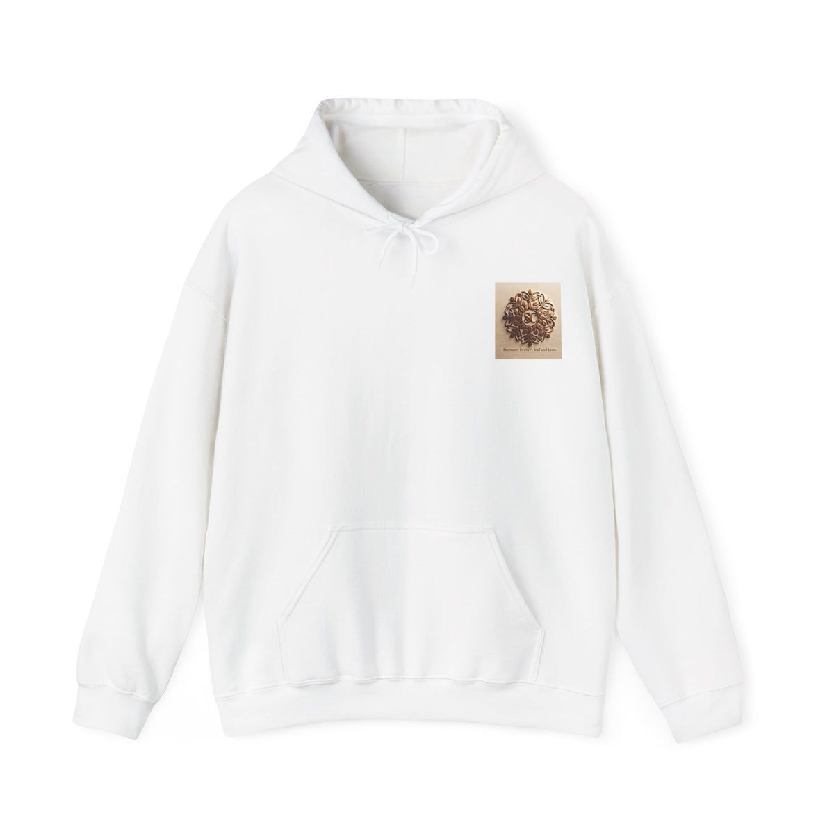 Art of Blending Hoodie — 'Harmony in Every Leaf and Bean' Coffee Logo Pullover